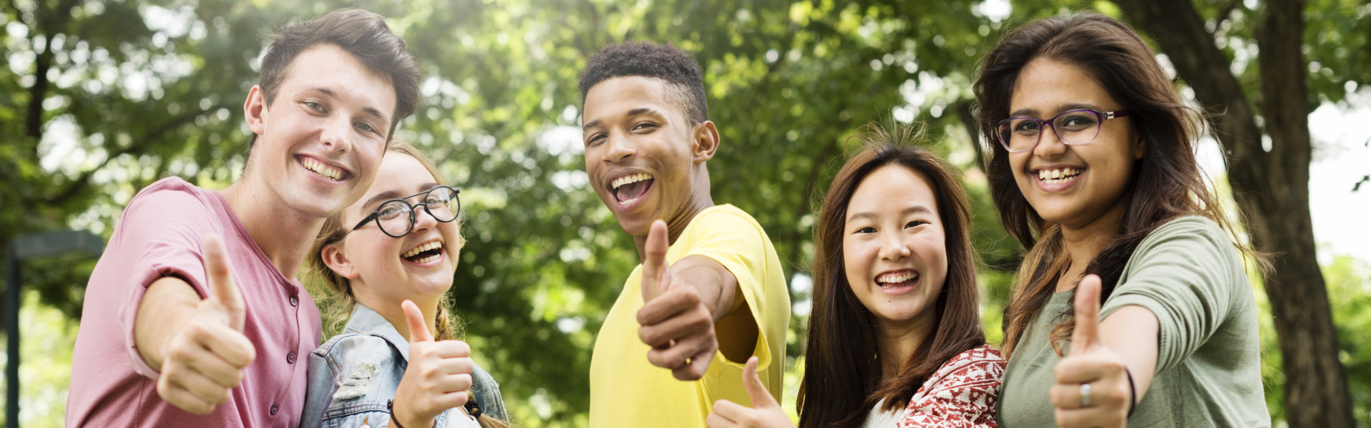 Diverse Group Young People Thumb Up Concept